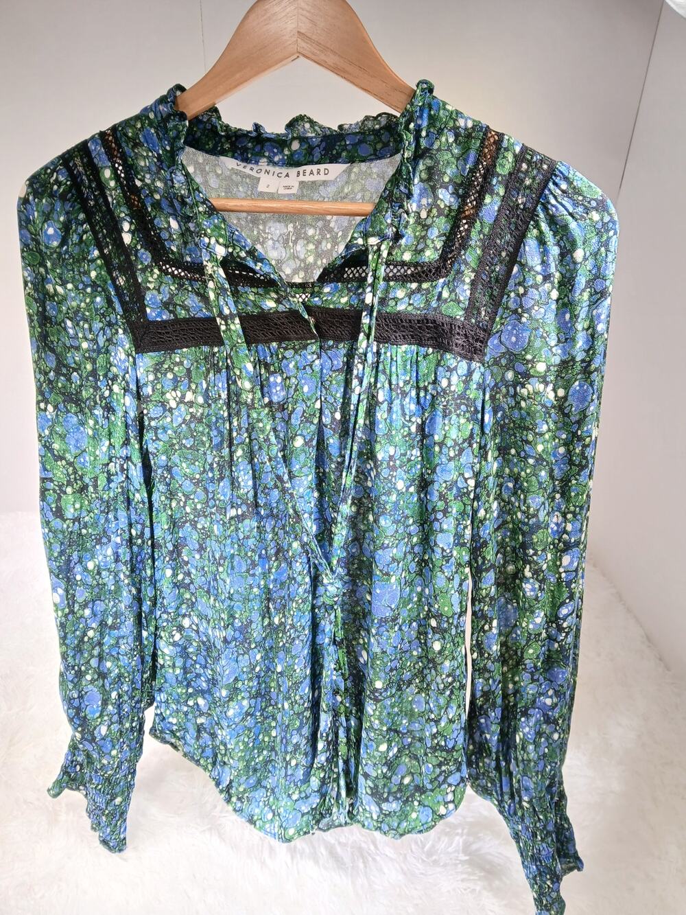 Veronica Beard Candita Long Sleeve Blouse- Women's Size 2